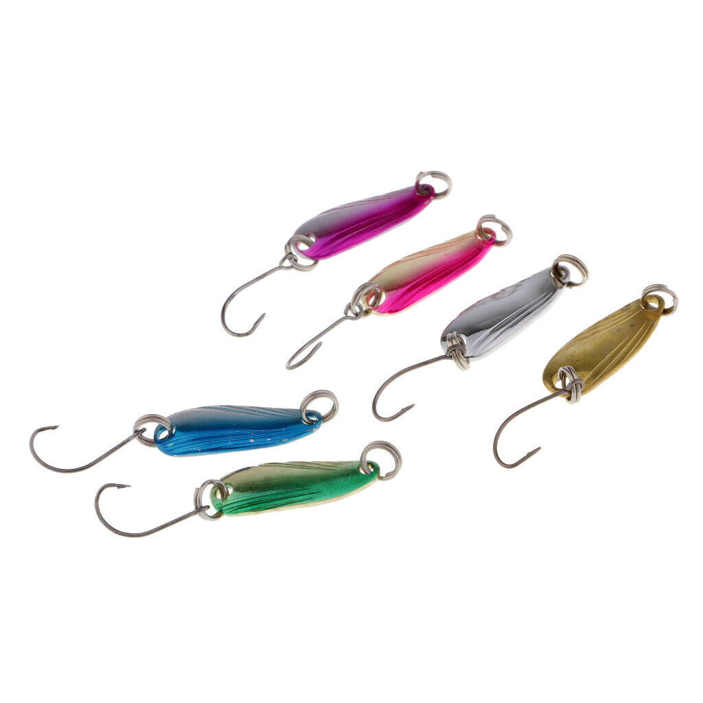 Fishing Lures Metal Spoon Spinner Bait for Trout Bass Salmon w//Hook 2.5g