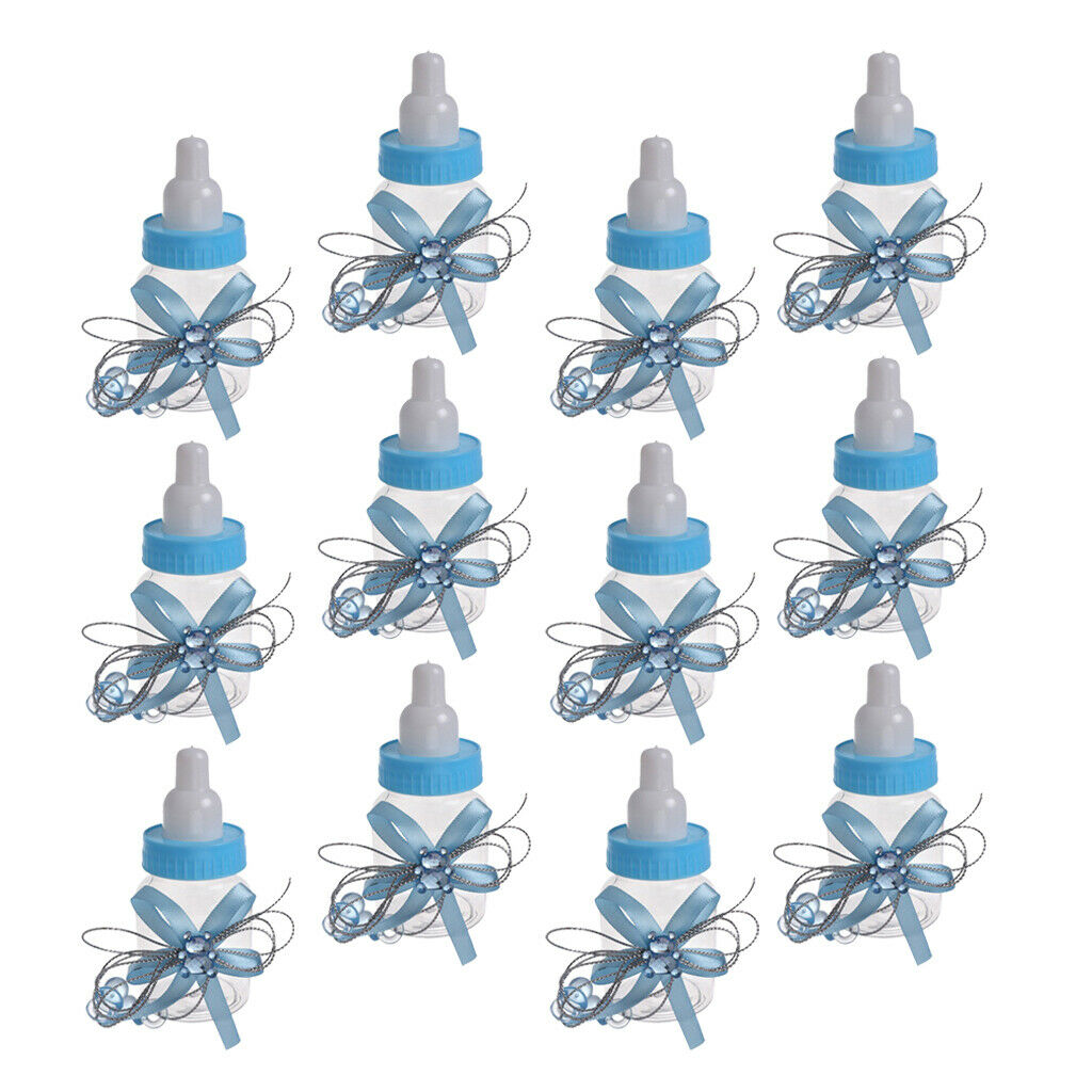 24pcs Lot Baby Shower Candy Bottles Nursing Bottle Box Candy Case Pink&Blue