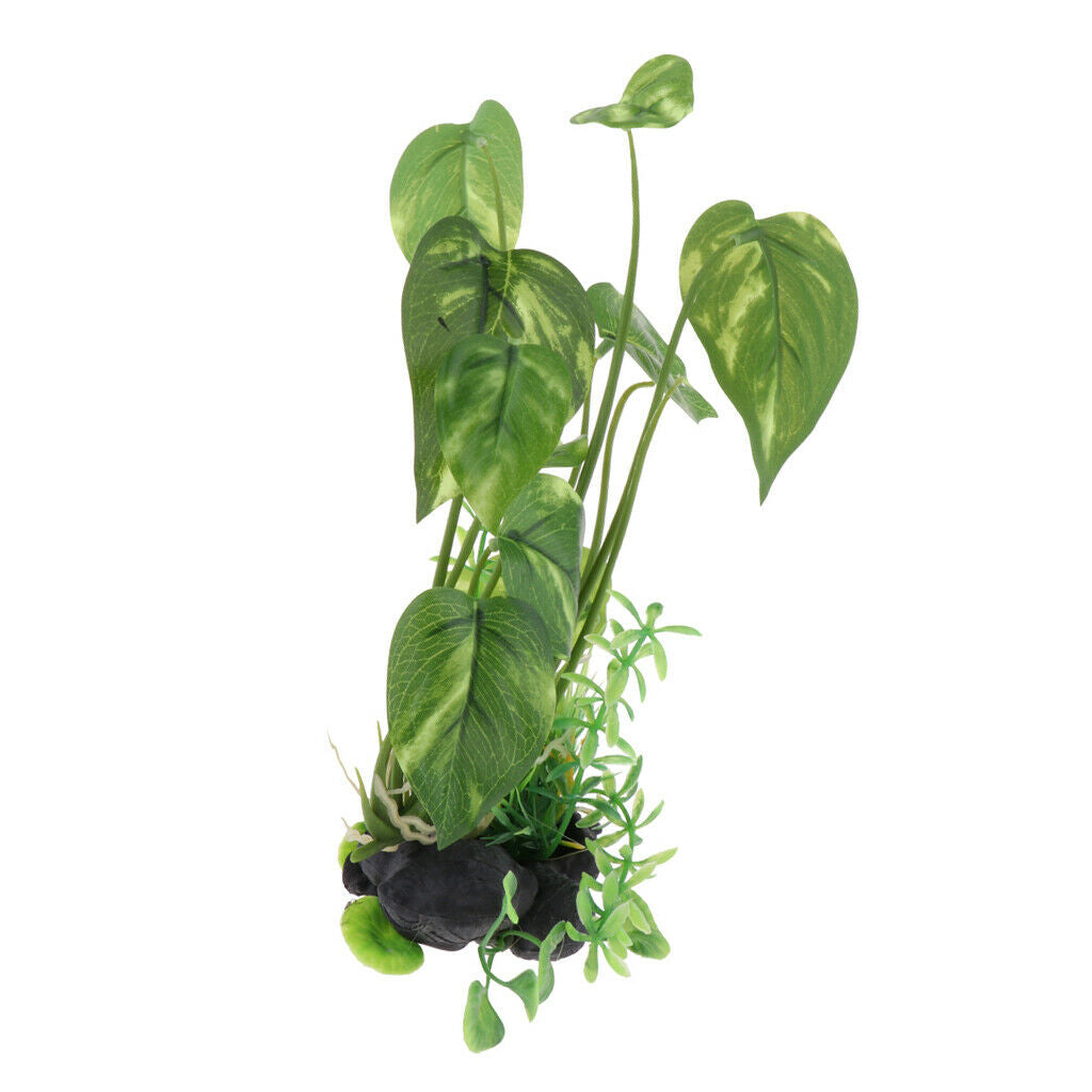 2Pcs Reptile Aquarium Lifelike Underwater Plant Water Grass Decorations