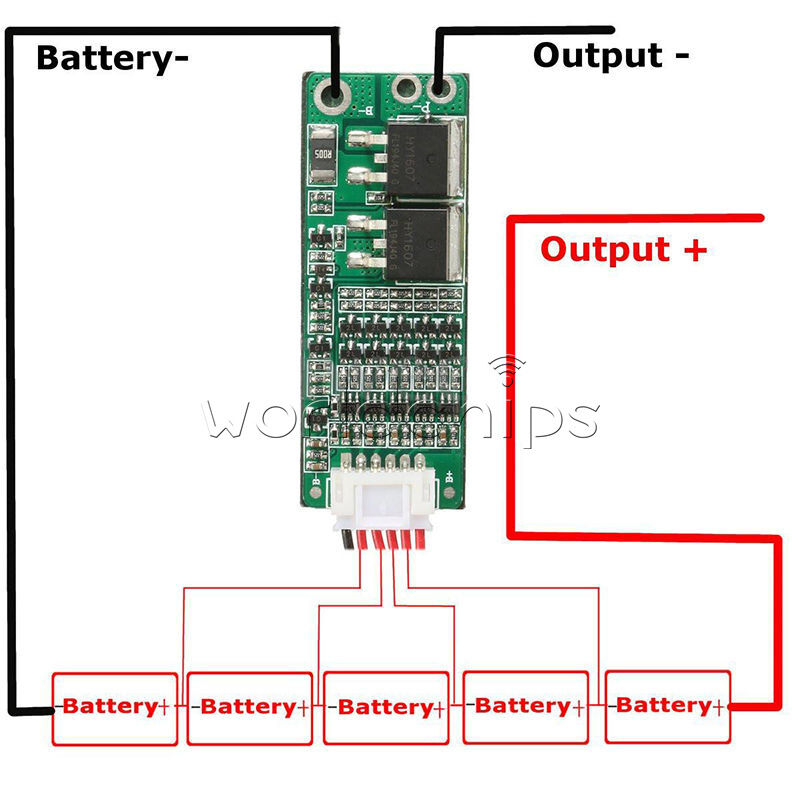 5S Lithium Battery 21V 18V 15A Protection PCB Board & Wires Li-ion Battery Cell