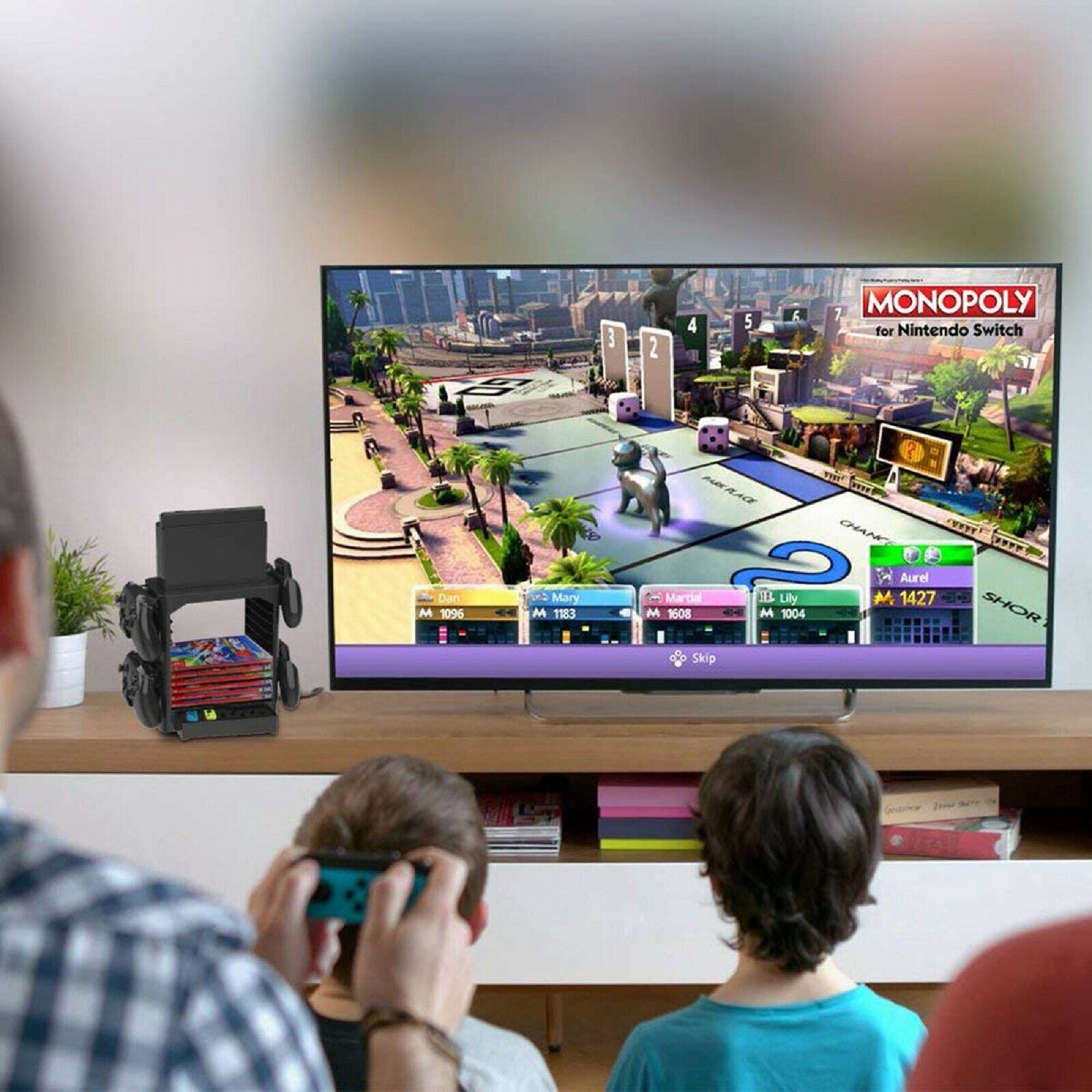Multi-Function Storage Bracket Shelf for Gaming Switch Disc Console Controller