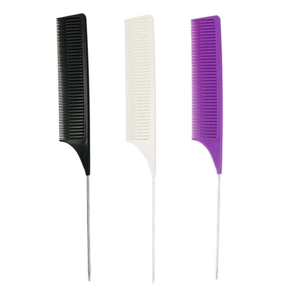 3x Professional Weaving Highlighting Foiling Hair Combs Salon Dyeing Comb