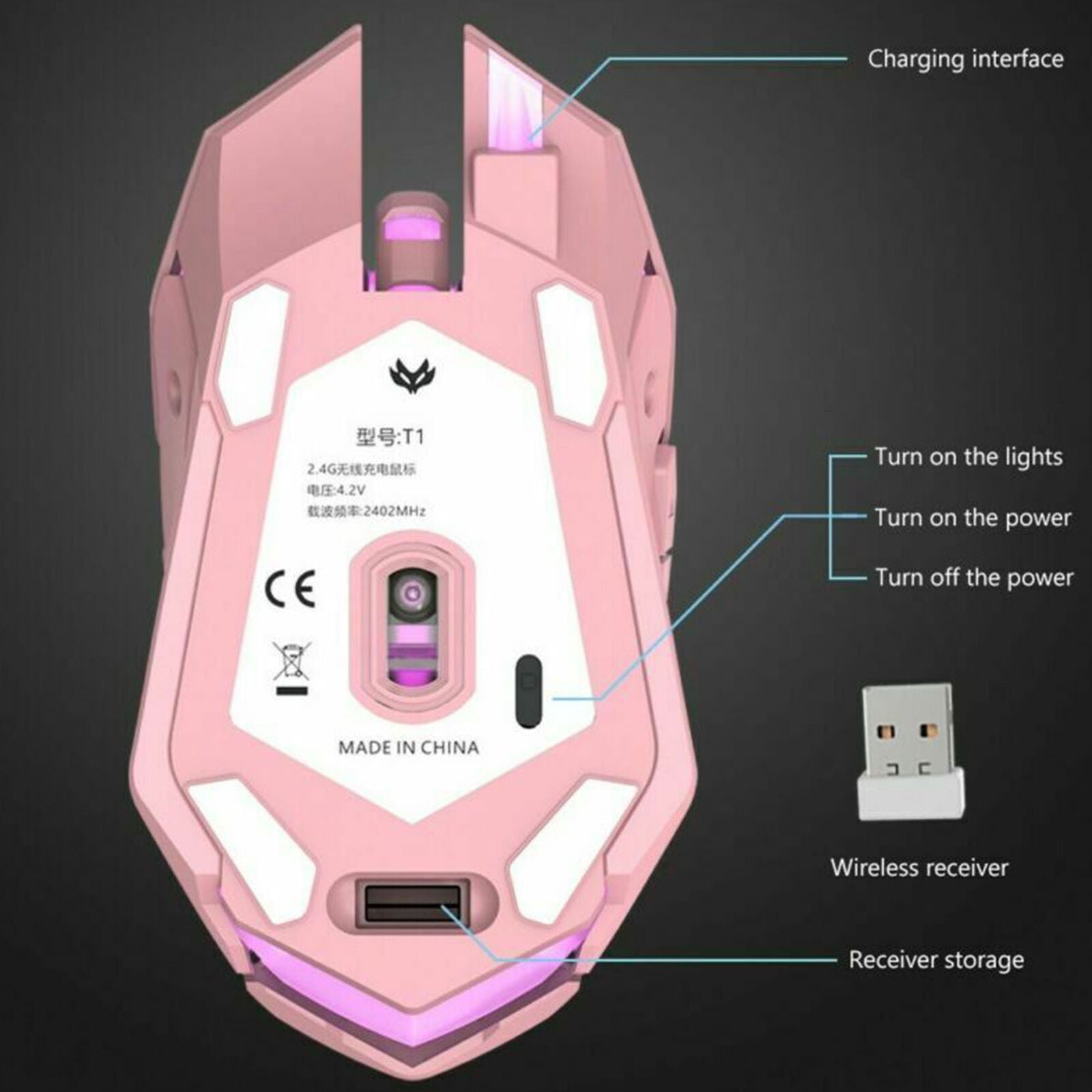 2.4GHz Wireless Optical Mouse Mice & USB Receiver 1600DPI For PC Laptop Computer