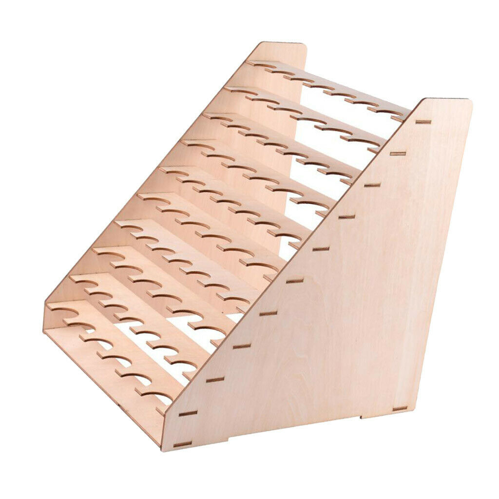 Wooden Paint Rack DIY Epoxy Tools, Storage Box Organizer Holder, 65 Holes