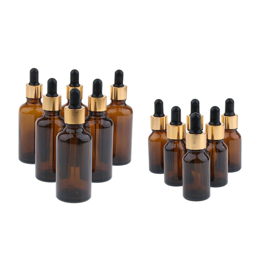 12 Pieces 15ml/50ml Refillable Dropper Bottles Essential Oils Cosmetics Perfume