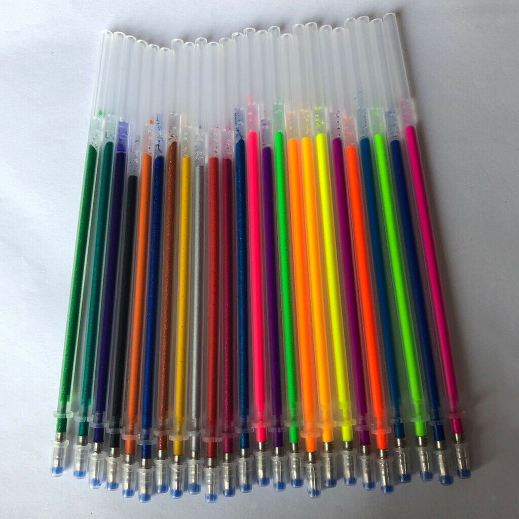 24 Color Gel Pen Refills Smooth Writing 0.5mm Needle Tip/Tip Gel Pens,