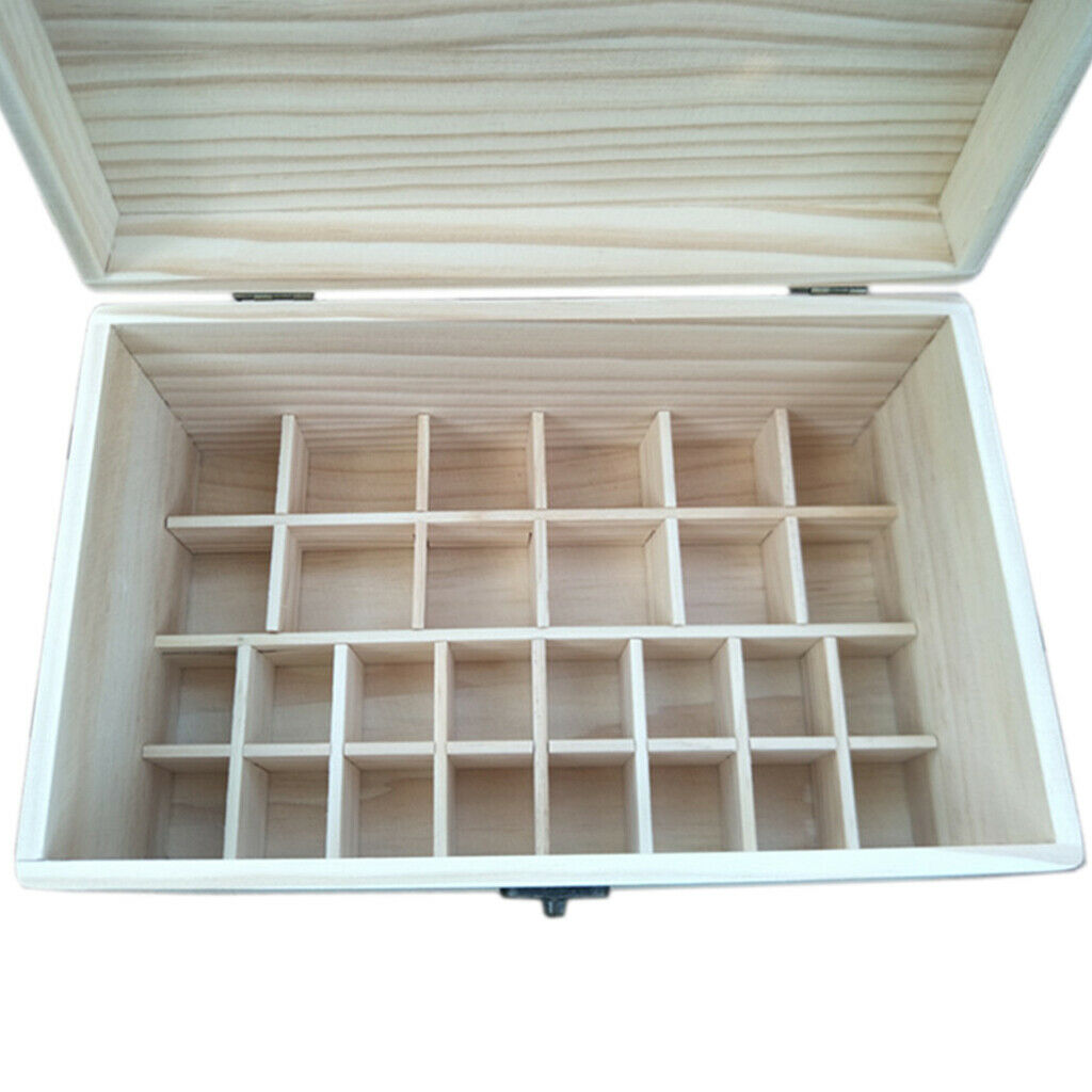 Wooden Box for Essential Oil Storage Organizer Holds 28 Bottles for