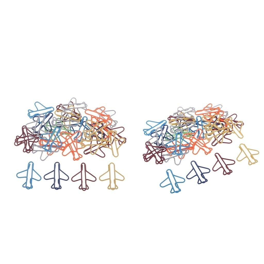 60pcs Metal Airplane Scrapbook Calendar Paper Clips Bookmark Office Supplies
