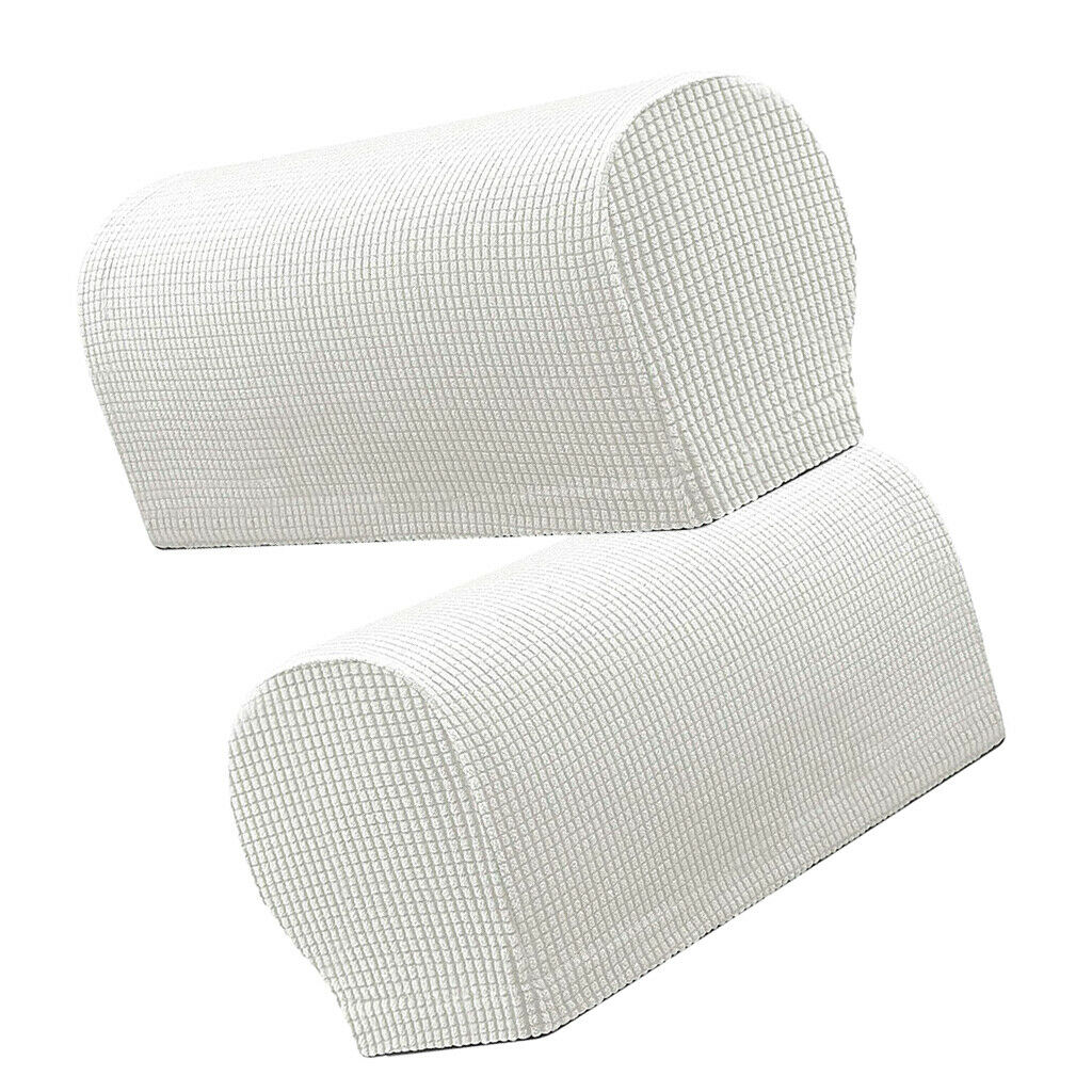 4Pcs  (2Pattern)White Elastic Chair Sofa Armrest Covers Armchair Slipcovers