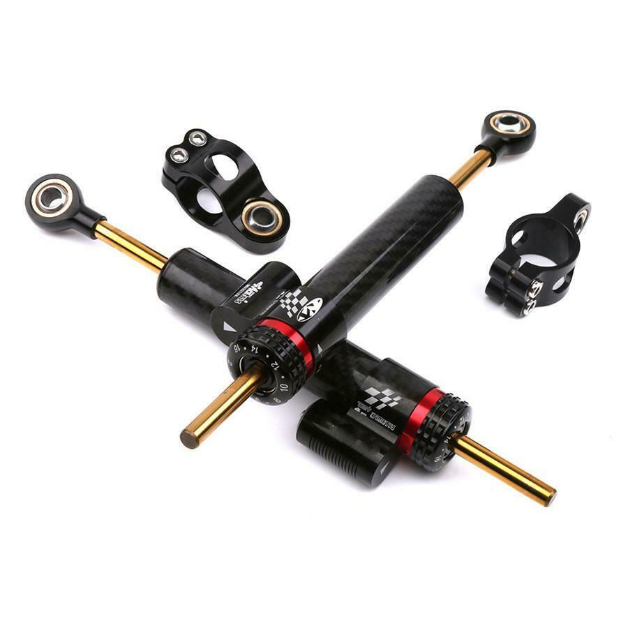 9.8'' Motorcycle Steering Damper Stabilizer Premium Carbon Fiber Universal