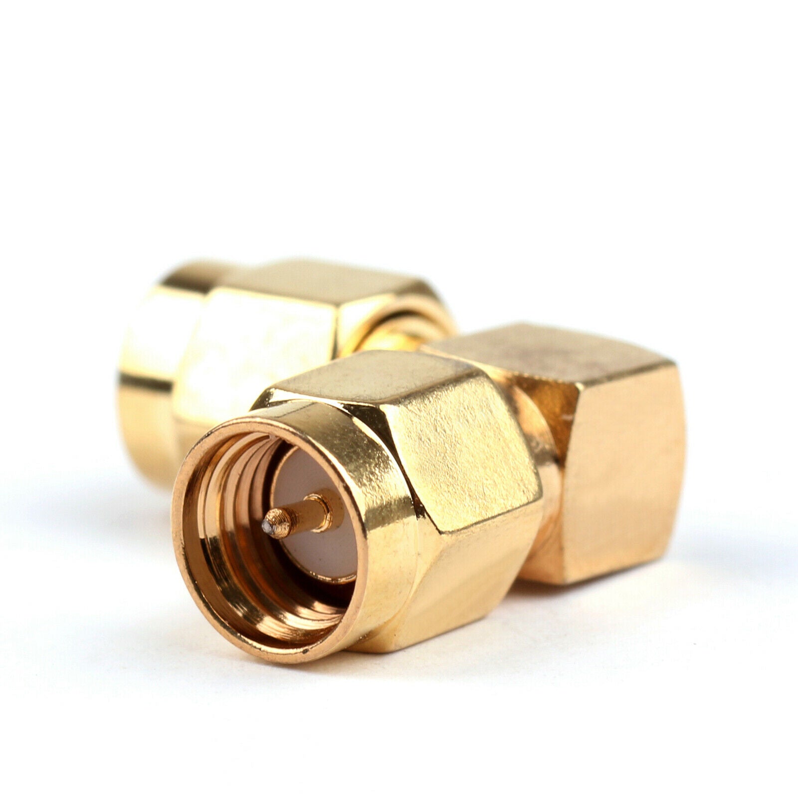 10PCS Adapter SMA Male Plug To SMA Male Plug Pin Right Angle RF Coax CA