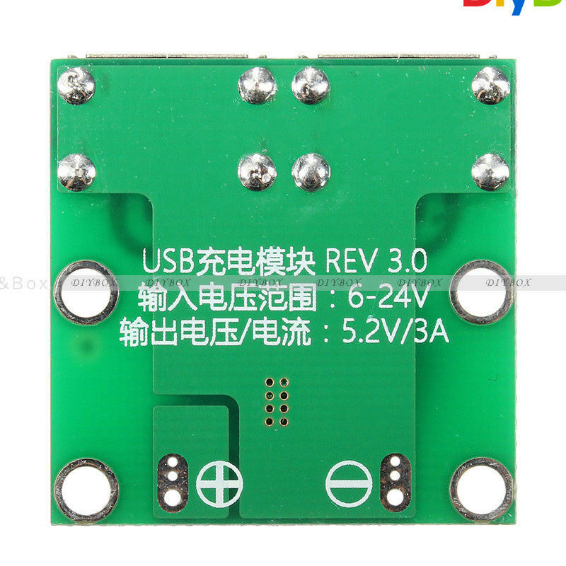 Dual USB Charger Board DC 6V 12V 24V To 5V 2A Step Down Buck Converter Module