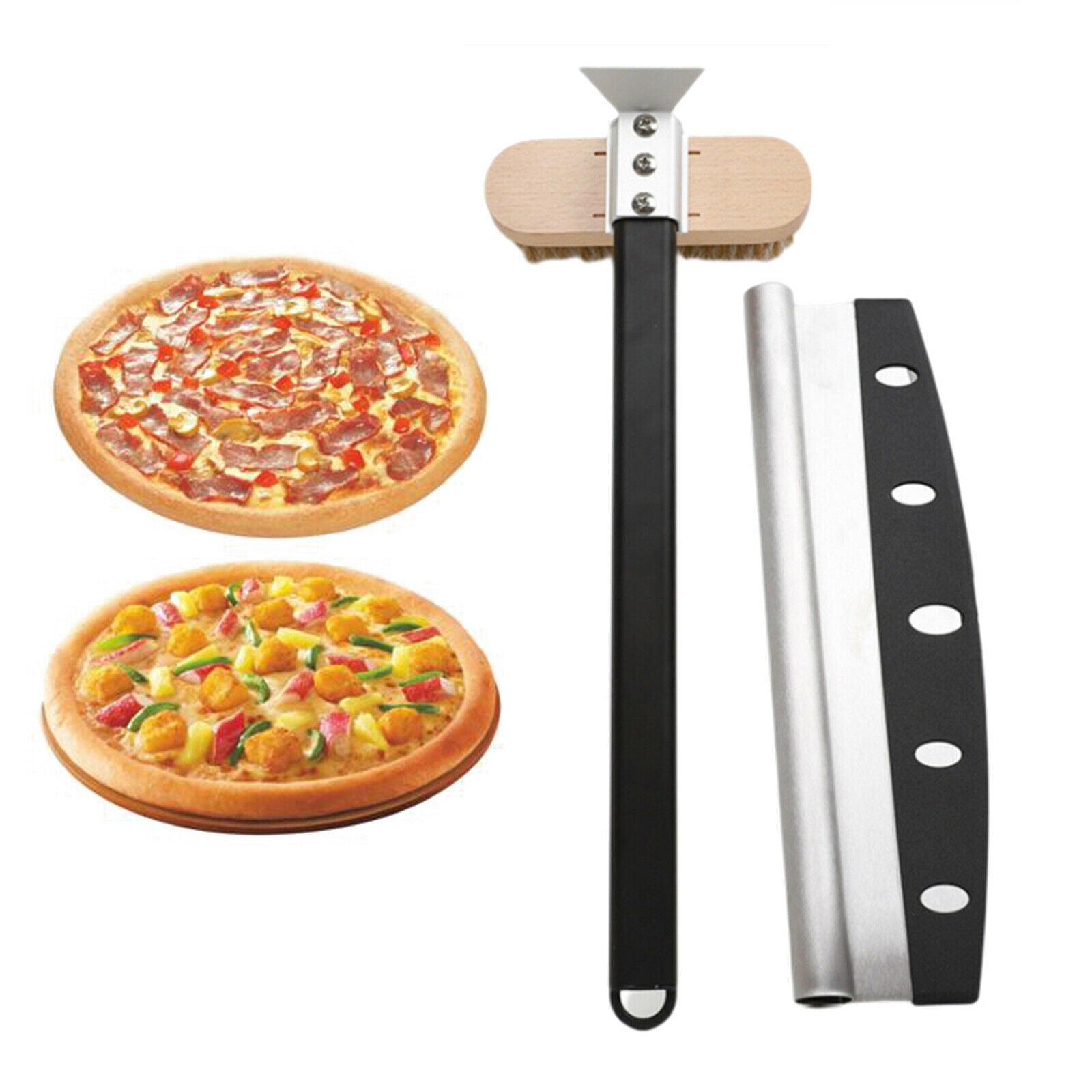 Alloy Pizza Cutter and Pizza Oven Brush Kitchen Oven Tools Pizza Accessories
