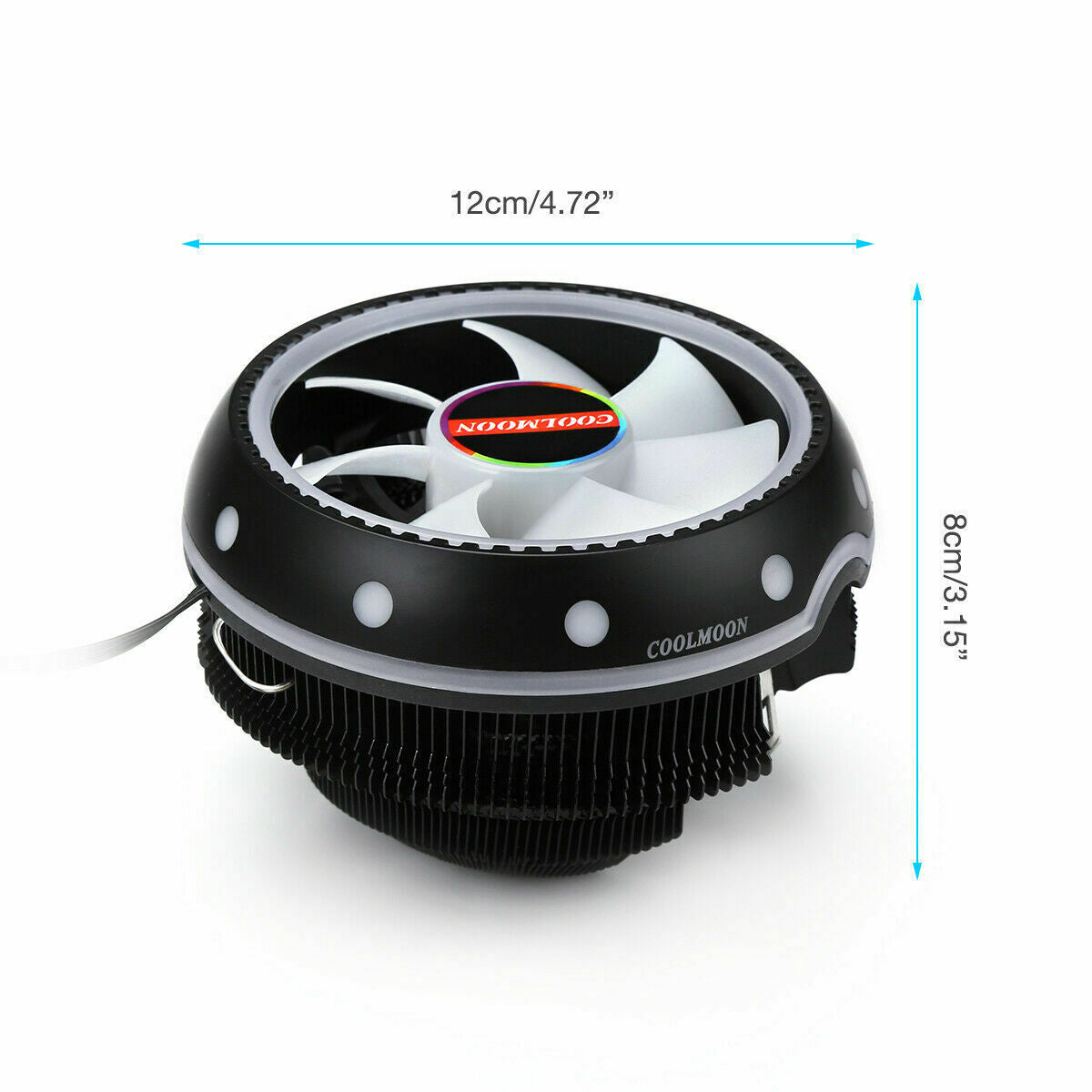 LED RGB CPU Cooler Fan Heatsink For Intel LGA 1156/1155/1151/1150 AMD AM4 / AM3+