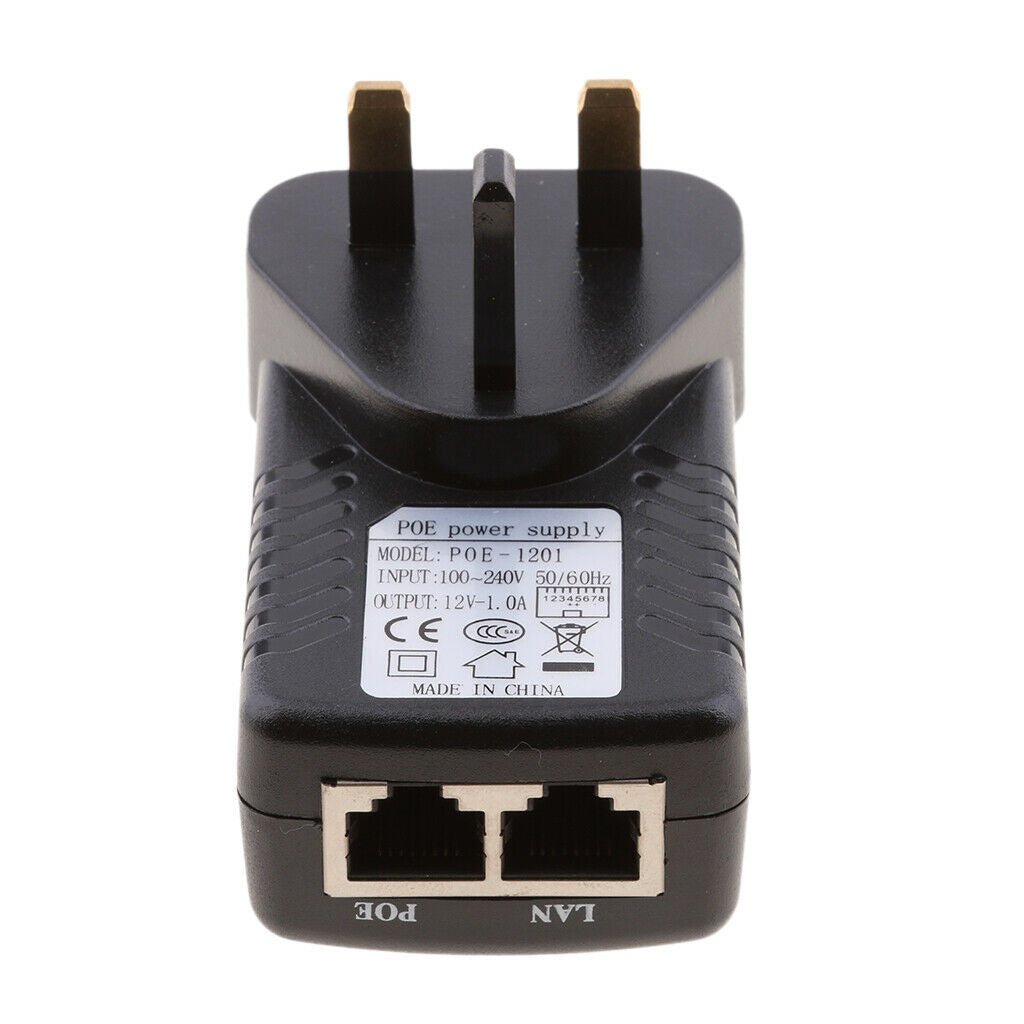 Poe Power Supply UK Plug 12V 1A for Ethernet Router (Pack of 2)