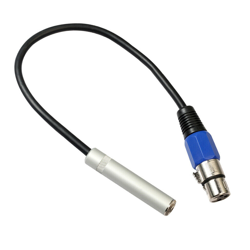 2pcs 3-Pin XLR Female to 1/4 6.35mm Female  Audio Cable Mic Adapter 1ft