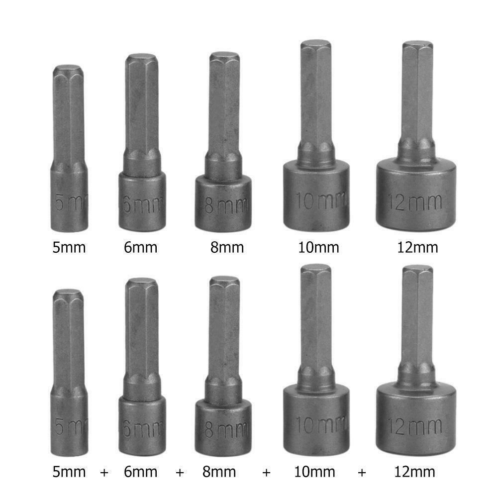 14pcs Strong Sleeve Wrench Hexagonal Handle Screw Sleeve Pneumatic Bits @