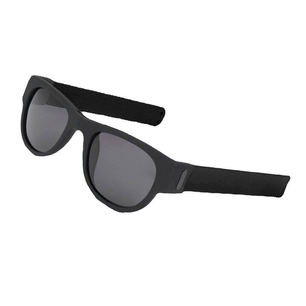 2pcs Folding Sunglasses Outdoor Sun Glasses Slap Bracelet Traveling Trendy
