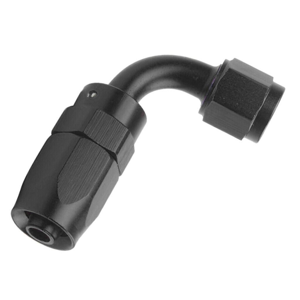 Aluminium PTFE AN 6 6AN 0 45 90 180 Degree AN6 Hose End Black,90 Degree