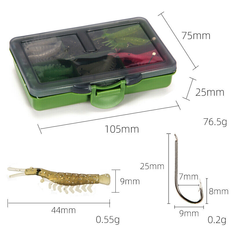 120pcs Soft Silicone Shrimp Fishing Lures Freshwater Fishing Shrimp BaitBDAU