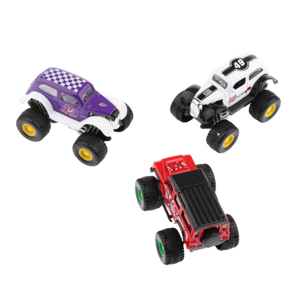 3 Pieces Assorted Car Toys - Mini Die-cast Cars And Pull Back Vehicles For