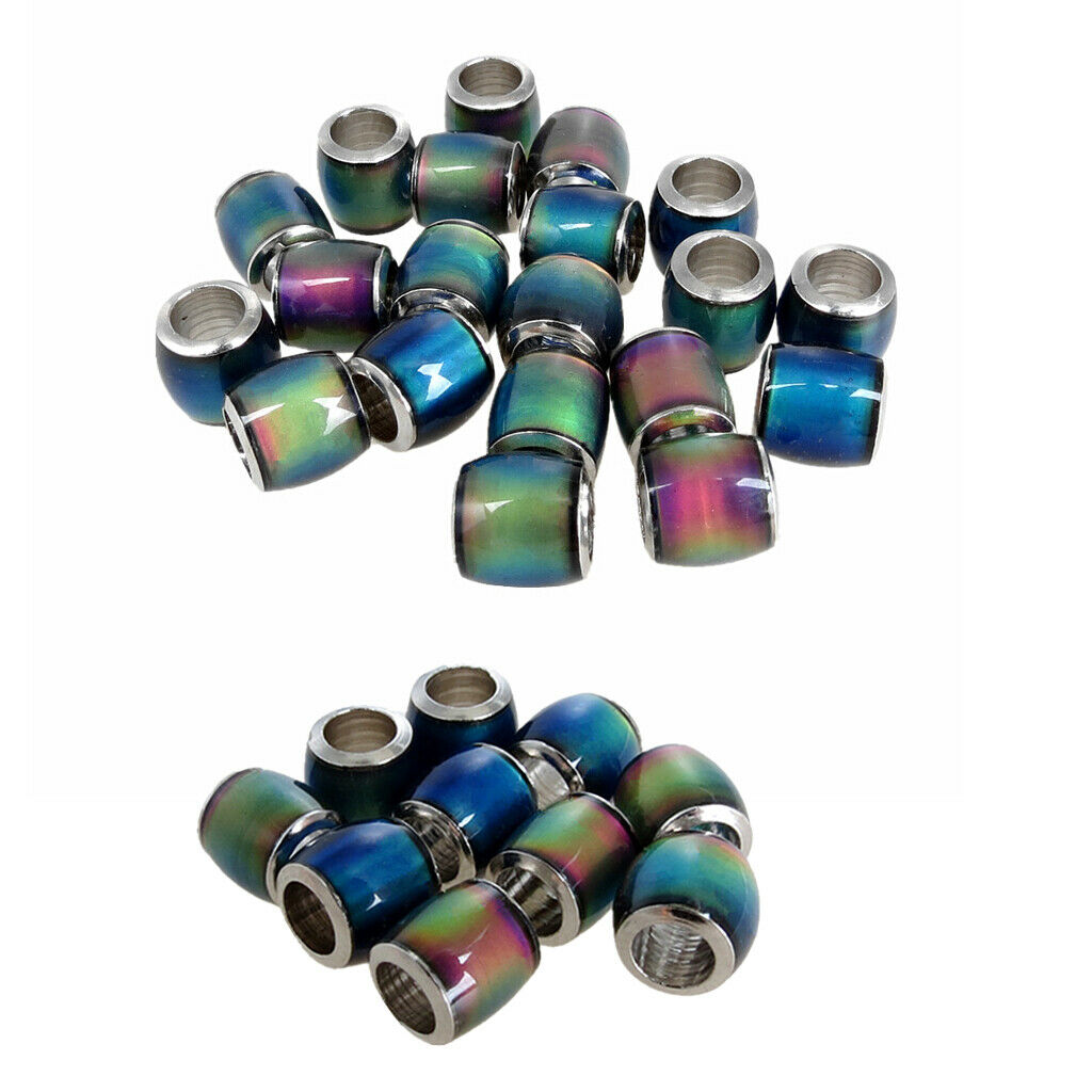 30Pcs Color Change   Sensitive Loose Beads Barrel Spacer Accessory DIY