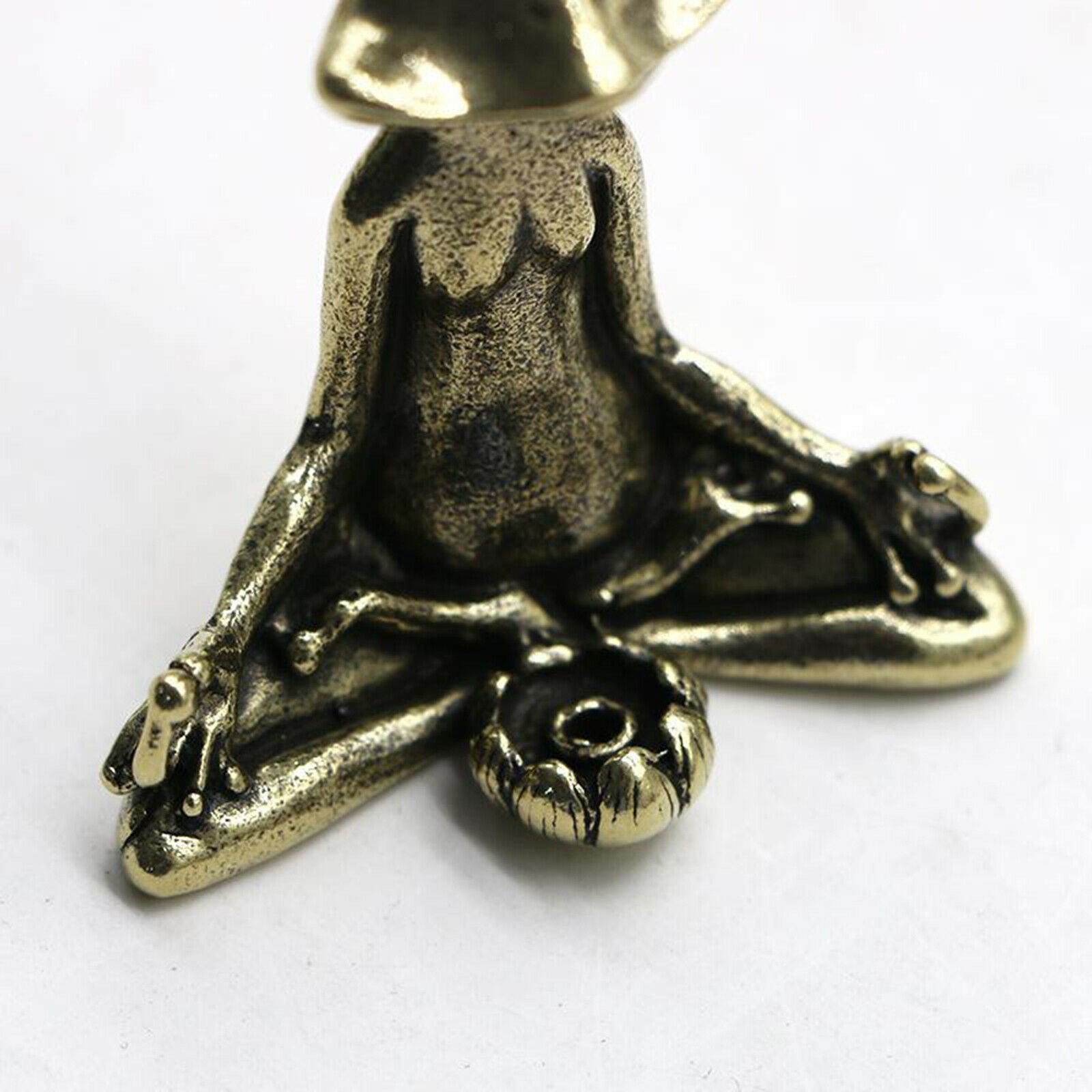Retro Frog Statue Brass Incense Stick Ash Catcher Burner Holder Home Censer Gift
