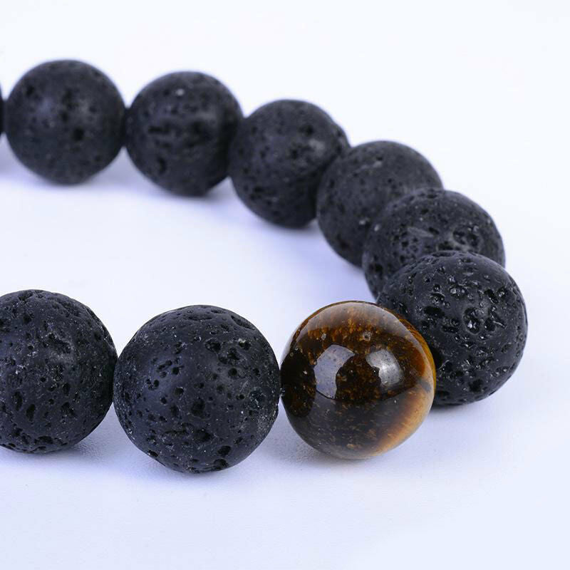 Bracelet Diffuser IN Stone Lava And Eye Of Tiger +1 Essential Oil New