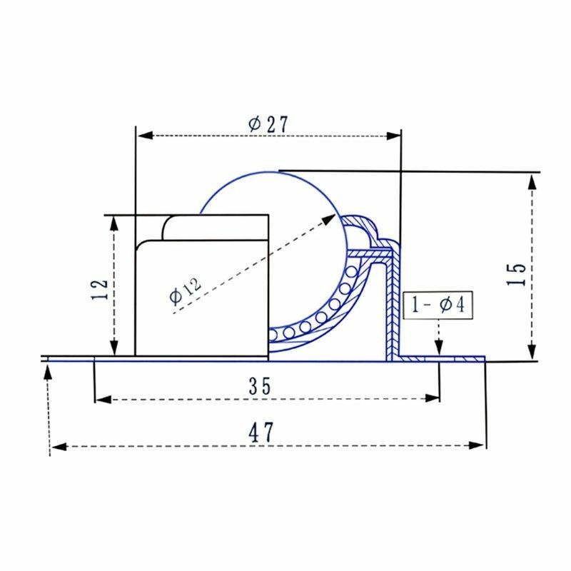 Roller Ball Transfer Bearing Universa Caster Screw Mounted Bull Wheel Round L50