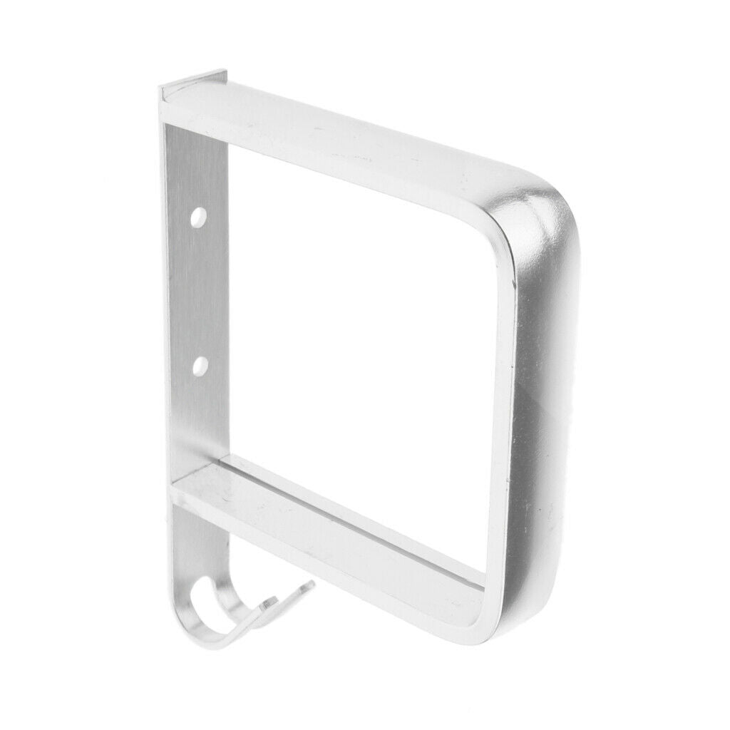 Aluminum Hair Dryer Holder Rack Wall Mounted w/ Hook for Salon Bathroom