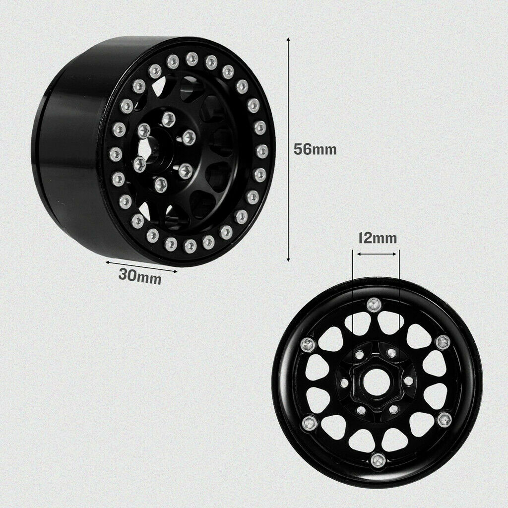 Metal 1.9" Beadlock Wheels Rims for 1:10 HPI RC Crawler Car Replacement