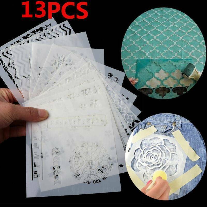 13pcs Embossing Template Scrapbooking Walls Painting Layering Stencils DIY Tool.
