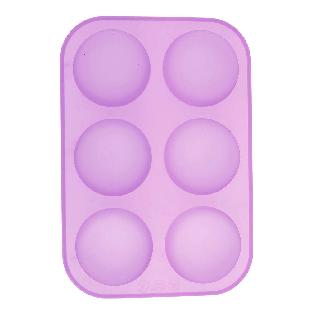 Silicone Soap Chocolate Molds Cake Baking Tool  Pastry Mould round shape 6holDD