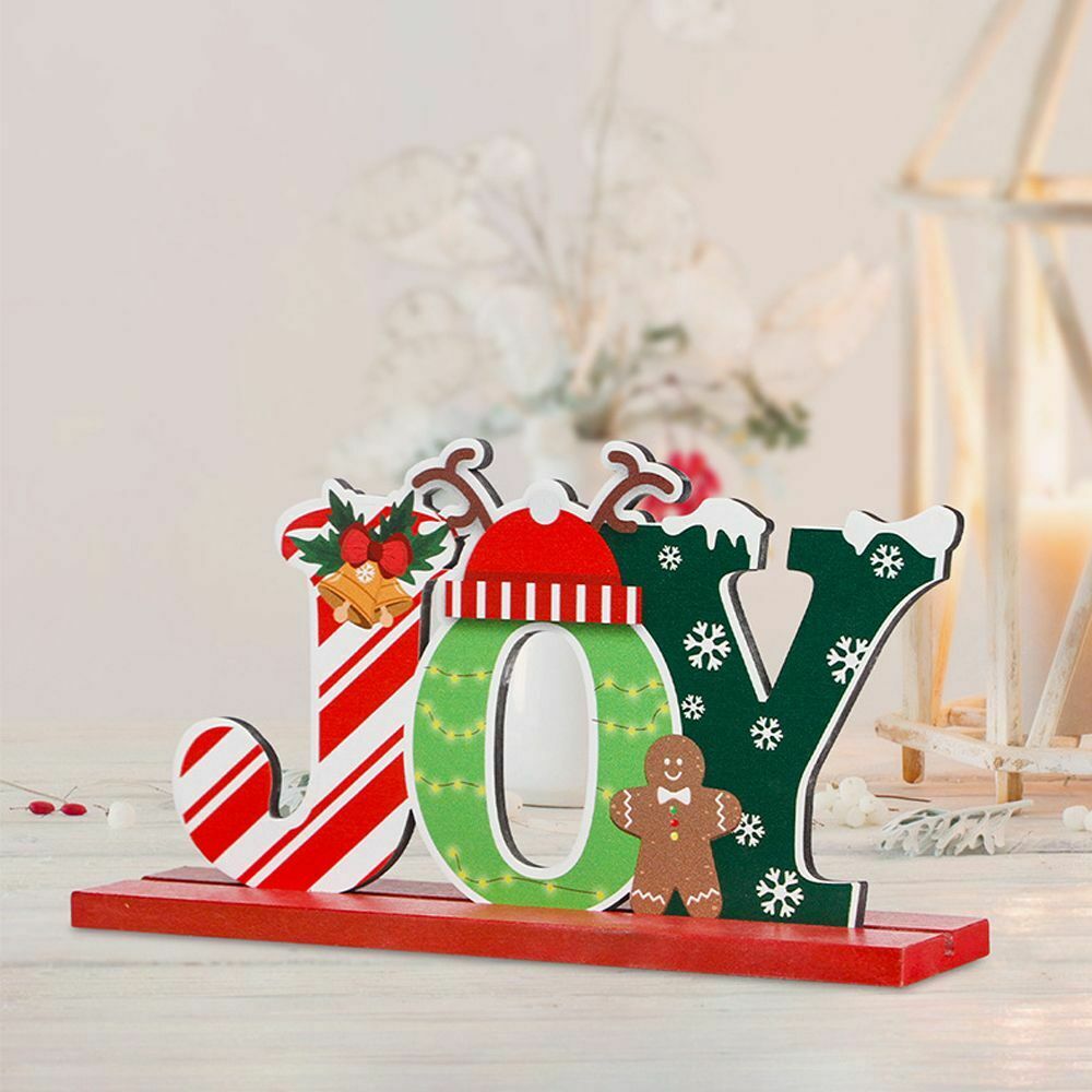 Desk Wood Craft Xmas Desktop Decorations Wooden Ornaments Christmas Table Decor