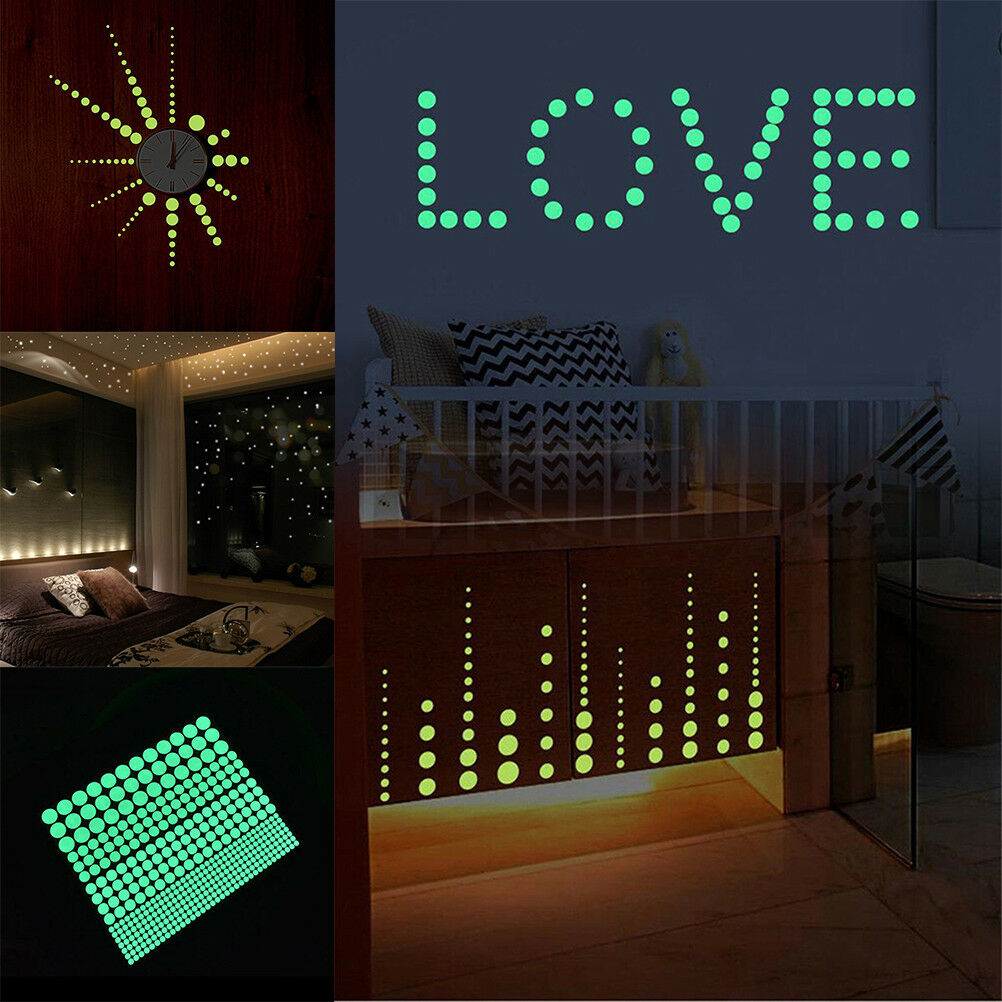 407pcs glow in the dark star wall stickers round dot luminous kids room de.l8