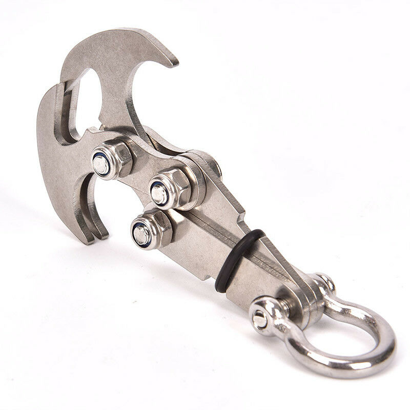 Stainless Steel Survival Gravity Hook Carabiner Climbing Claws Rescue Too.l8