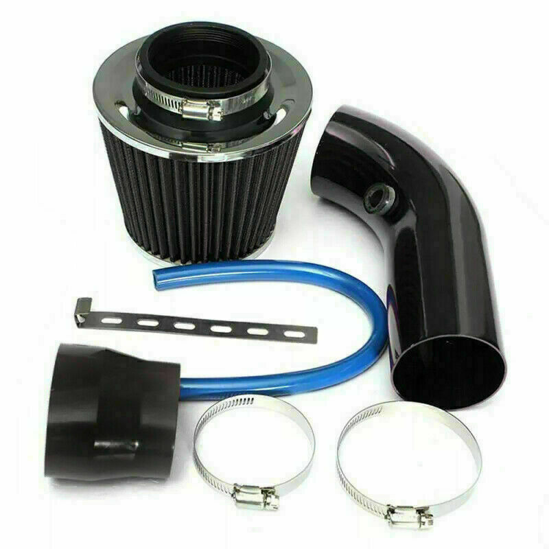 76mm Car SUV Cold Air Intake Filter Induction Pipe Power Flow Hose Universal Kit