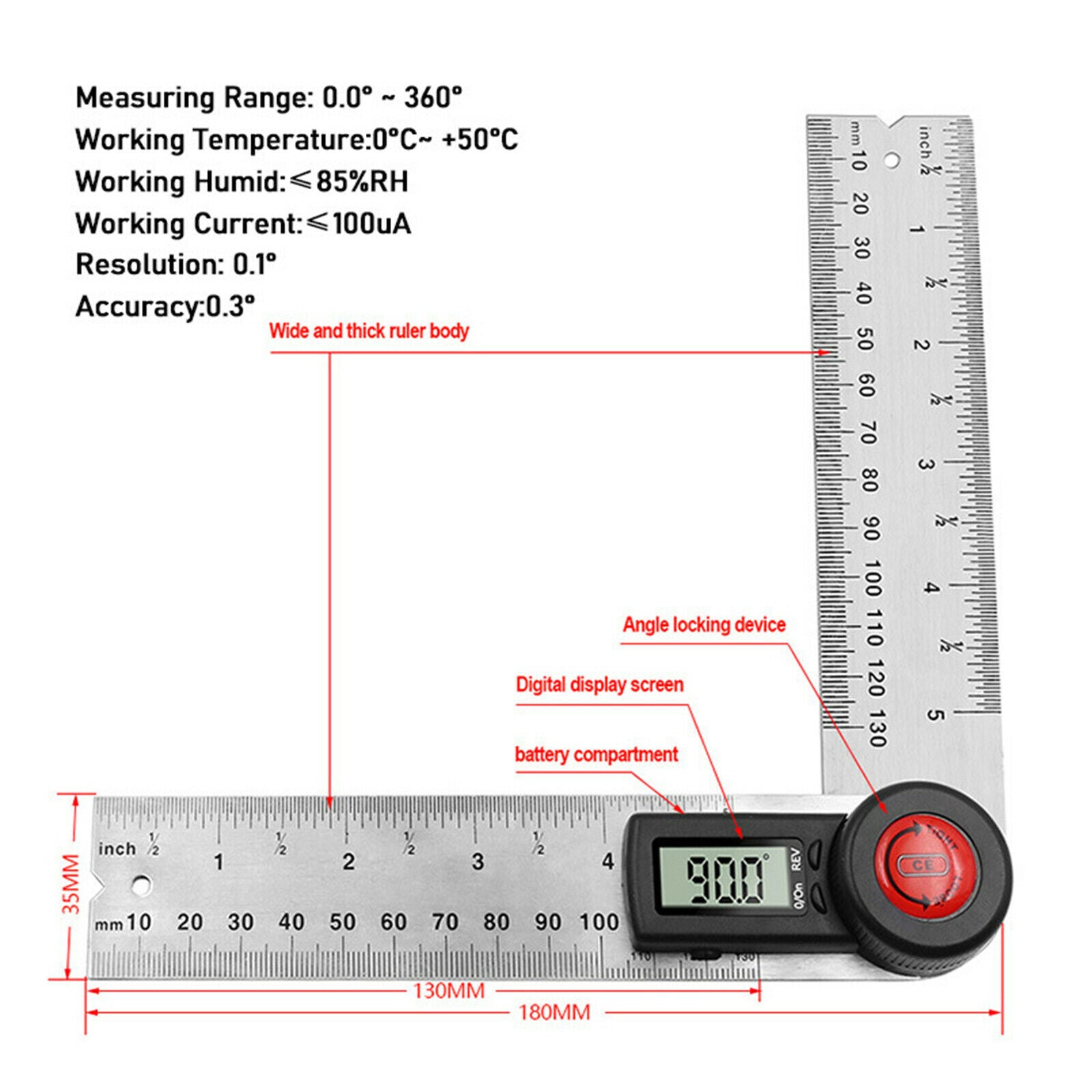 Digital Angle Finder Tool Digital Protractor Angle Finder Angle Measuring