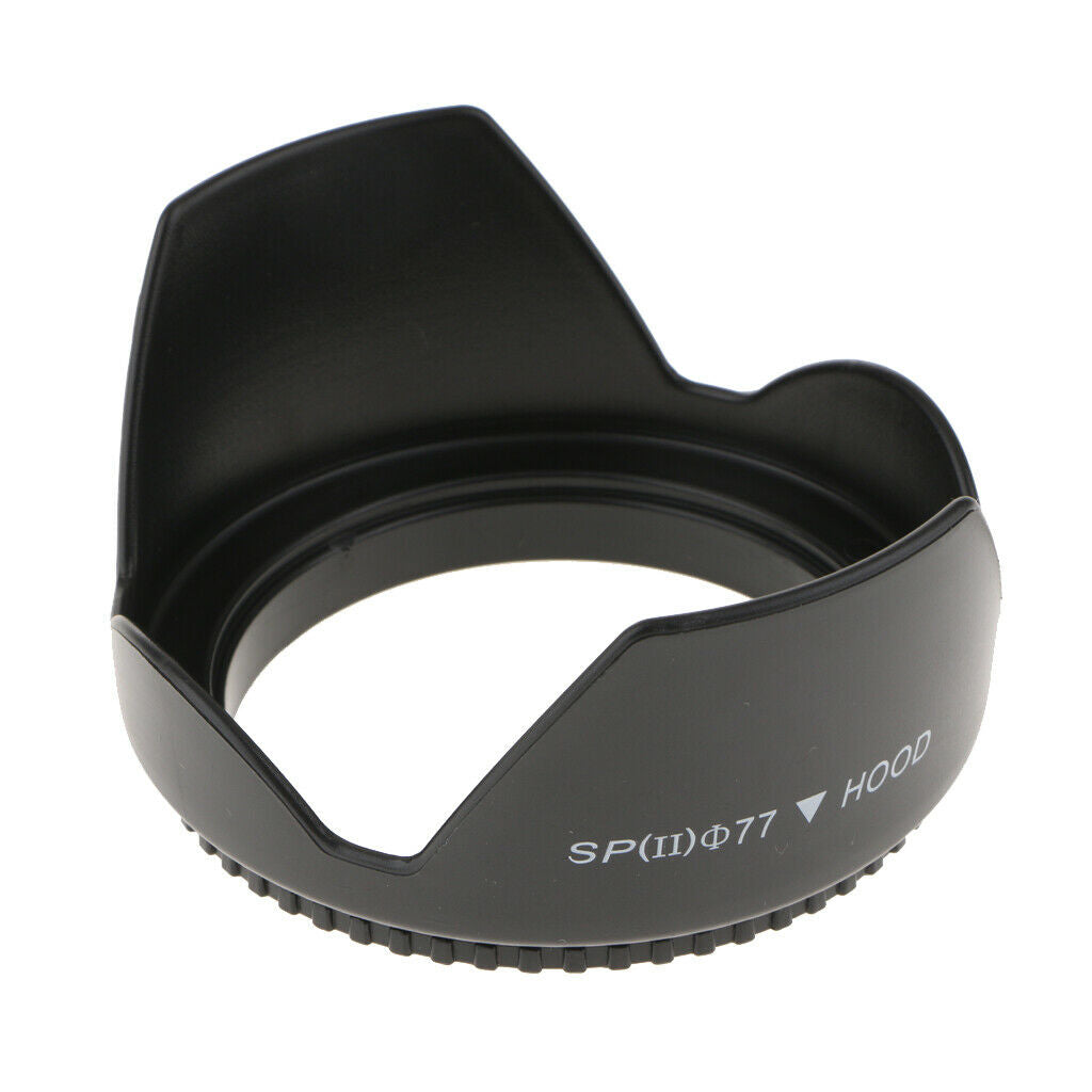 77mm Reversible Tulip Flower Crown Petal Shaped Lens Hood Reduce Lens