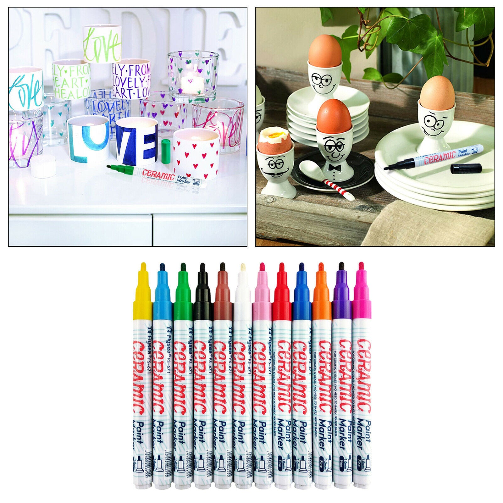 12pcs Painting Paint Pens Paint Markers for Rock Painting Metal Wood Fabric