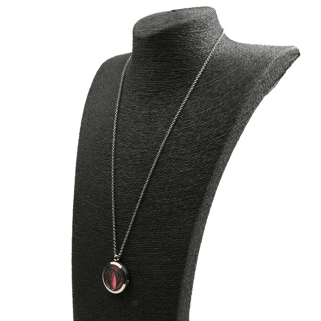 3 Pieces Aromatherapy Essential Oil Diffuser Pendant Necklace Steel Locket