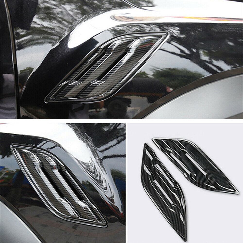 For 2015-2020 Ford F150 Fender Air Vent Outlet Cover Trim Kit Carbon Fiber Style