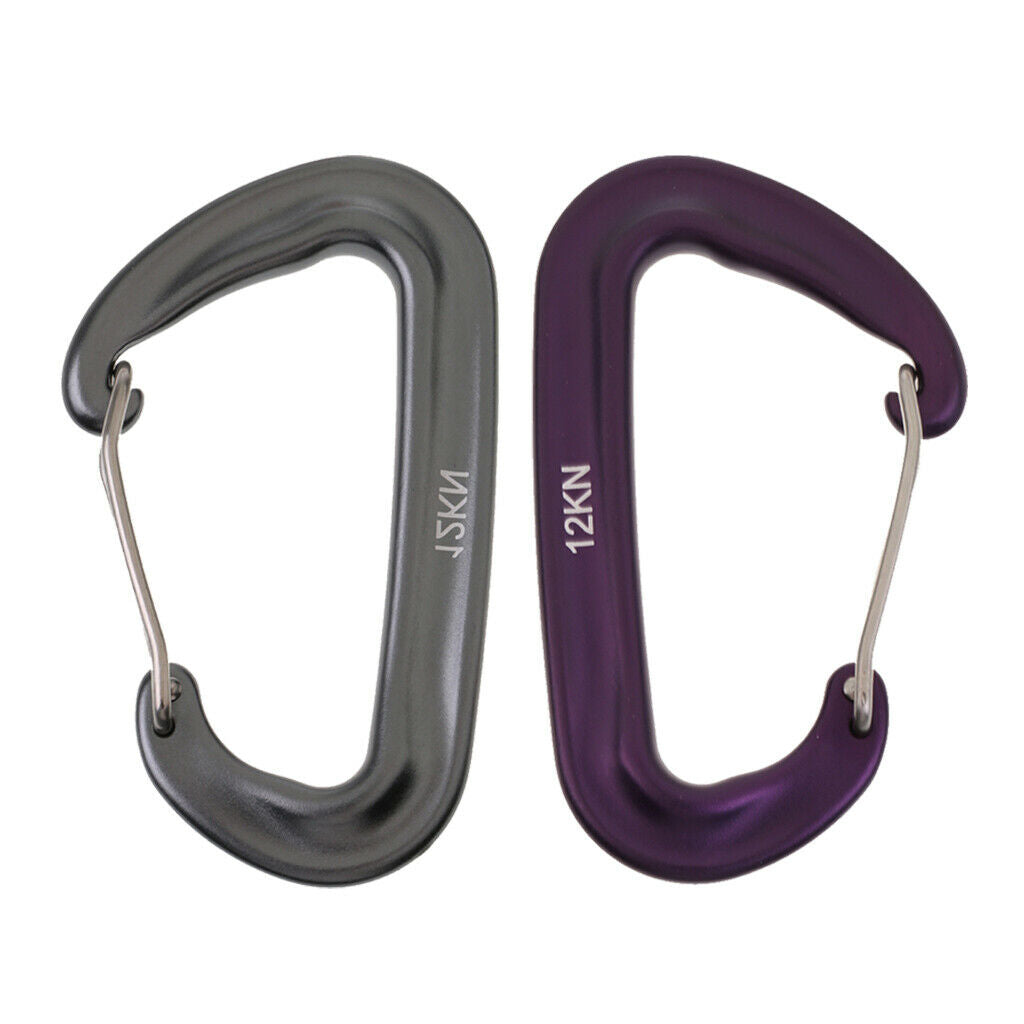 12KN Aluminium Carabiner Clip For Hammocks Climbing Backpack Hook Metal Gray