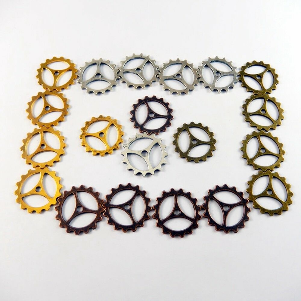 Lot of 24 Retro Steampunk Gear Metal Alloy Spacers Jewelry Making Beads 21*1mm