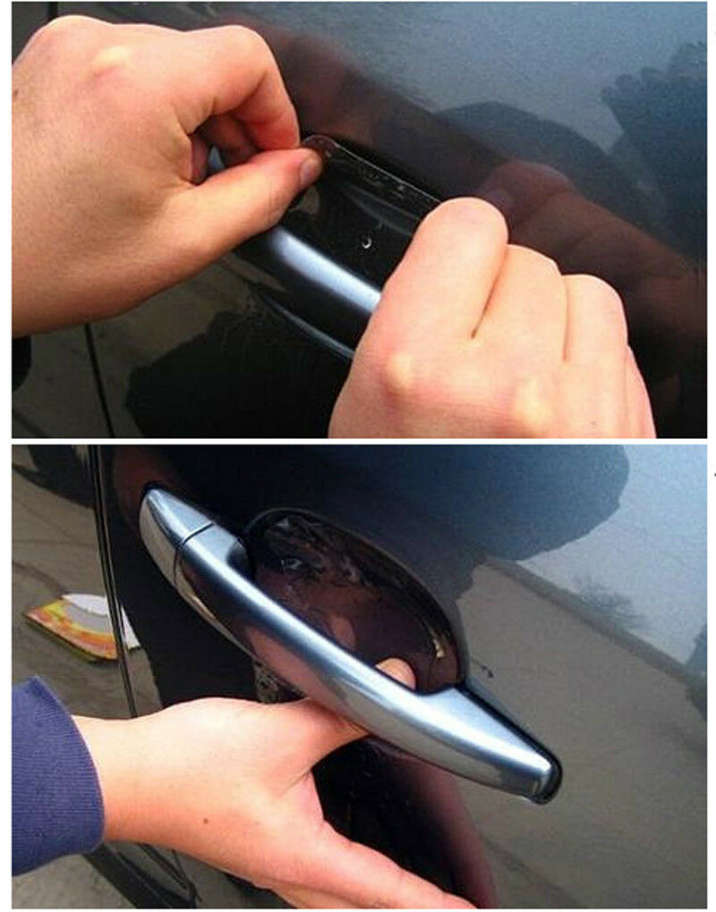 4pcs Clear Invisible Car Door Handle Paint Scratch Protector Guard Film Sheet