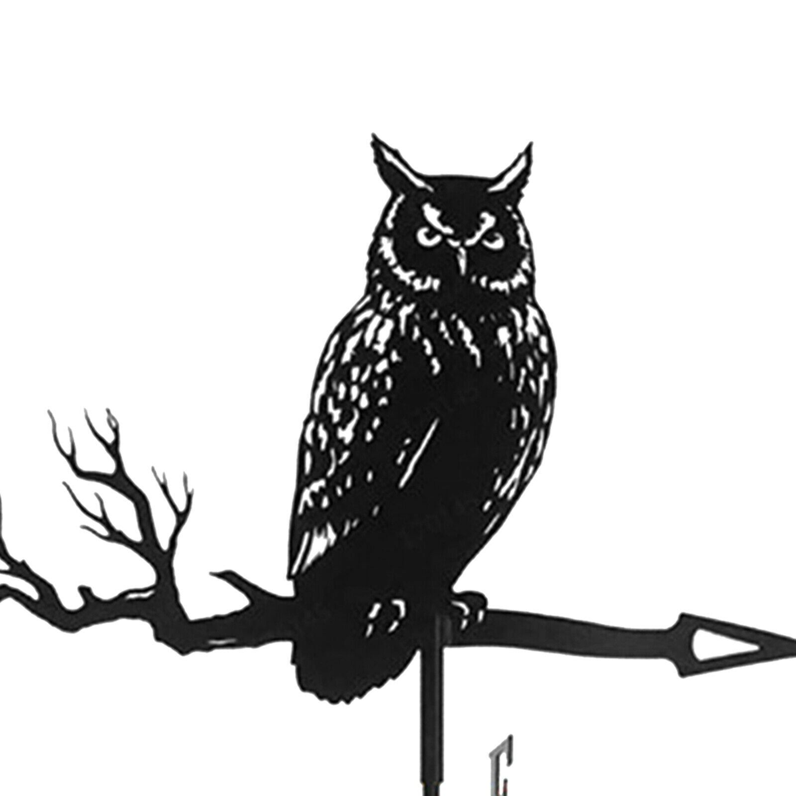 Metal Black Owl Weathervane Weather Vane Garden Farm Stake Crafts Ornament