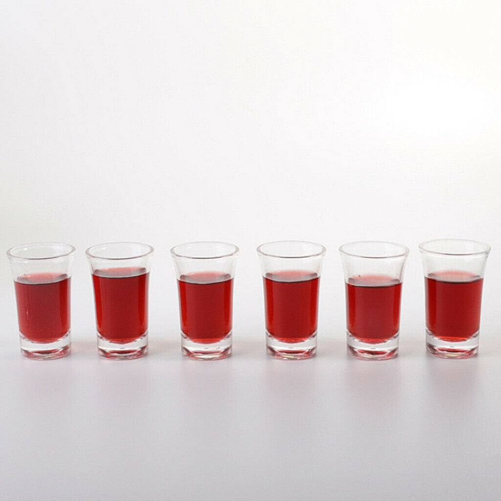 6 Pcs Clear Acrylic Heavy Base Shot Glasses Cups, Not Easily Broken, 35ml