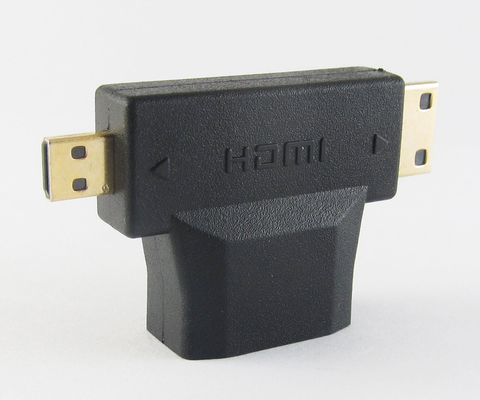 1pc HDMI Female to Mini HDMI Male + Micro HDMI Male 3 in 1 Adapter Connector