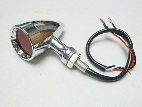 2pcs Red LED Chrome Housing Stop Brake/Running Turn Signal Tail Light Motorcycle