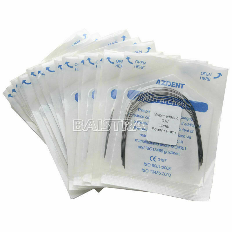 50 X Dental Orthodontic Arch Wires Super Elastic Niti Square Round 018 Upper AZ